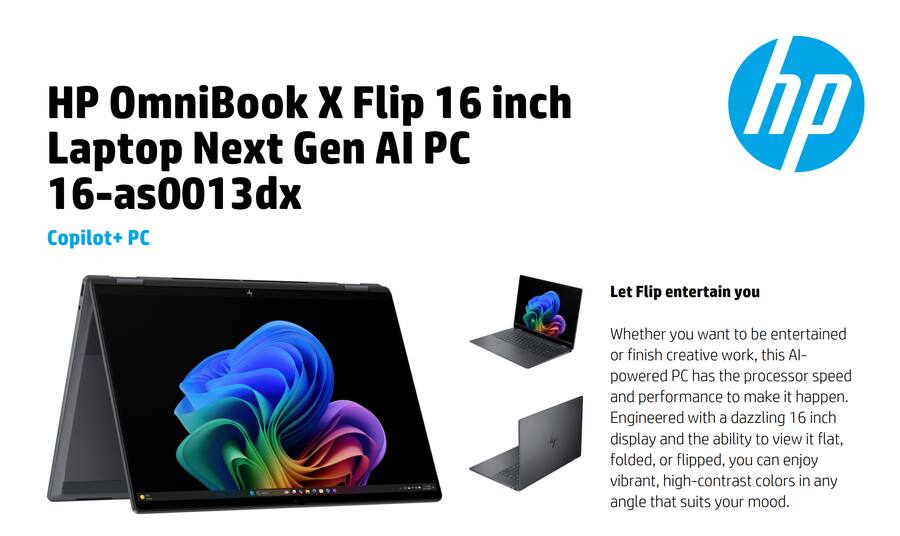 HP - Upgraded - OmniBook 2-in-1 Laptop 16.0 WUXGA Display (Intel Ultra 5-226v, 16GB LPDDR5X, 1TB PCIe SSD, Win 11 Pro) - Eclipse Gray