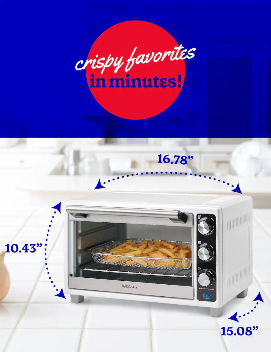 Betty Crocker - Air Fryer Convection Toaster Oven - White