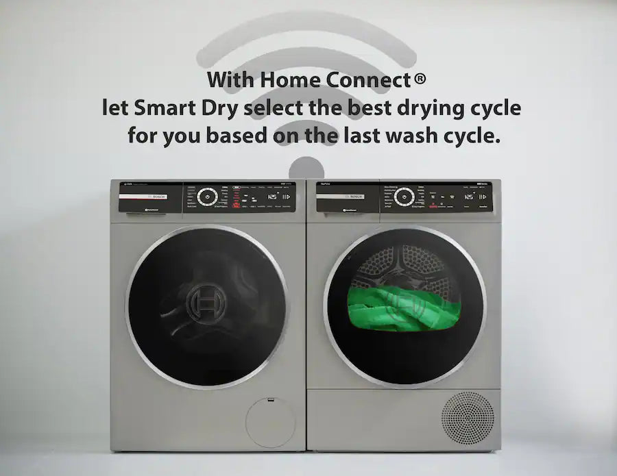 Bosch - 800 Series 2.4 Cu. Ft. High-Efficiency Stackable Smart Front Load Washer with Steam and 4D Wash System - Pearl steel