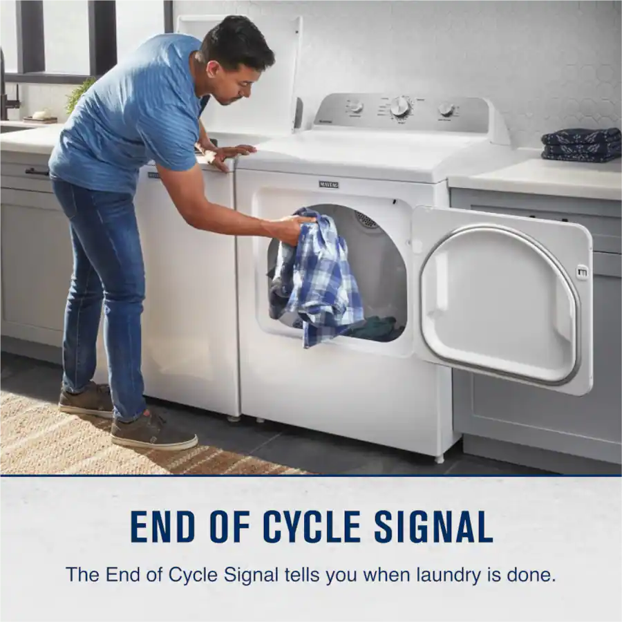 Maytag - 7.0 Cu. Ft. Electric Dryer with Wrinkle Prevent - White