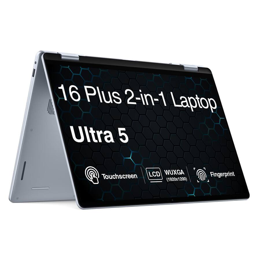 Dell - Upgraded - 16 Plus DB06250 2-in-1 Laptop 16.0 WUXGA Display (Ultra 5-226v, 16GB, 1TB SSD, Win 11 Pro) w/17in Backpack - Ice Blue