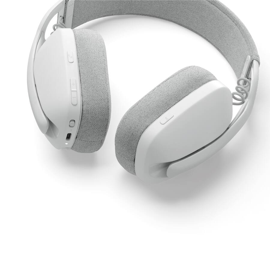 Logitech - Zone Vibe 100 Bluetooth Over Ear Headphones with Noise-Cancelling Microphone - Off-White