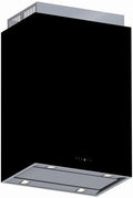 Futuro Futuro Lombardy Black 36 Inch Island-mount Range Hood, Stainless Steel & Black Glass, LED
