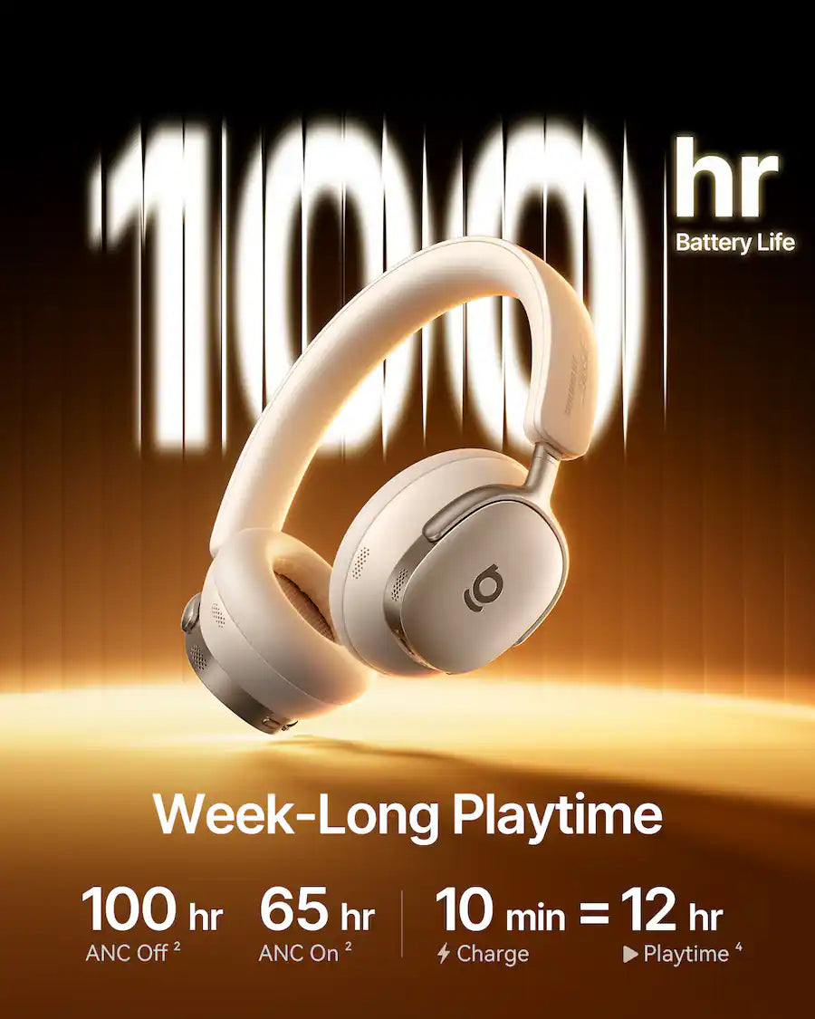 Baseus - Inspire XH1 Over-Ear Headphones - Sound by Bose, Dolby Audio, 100H Playtime, Adaptive ANC - White