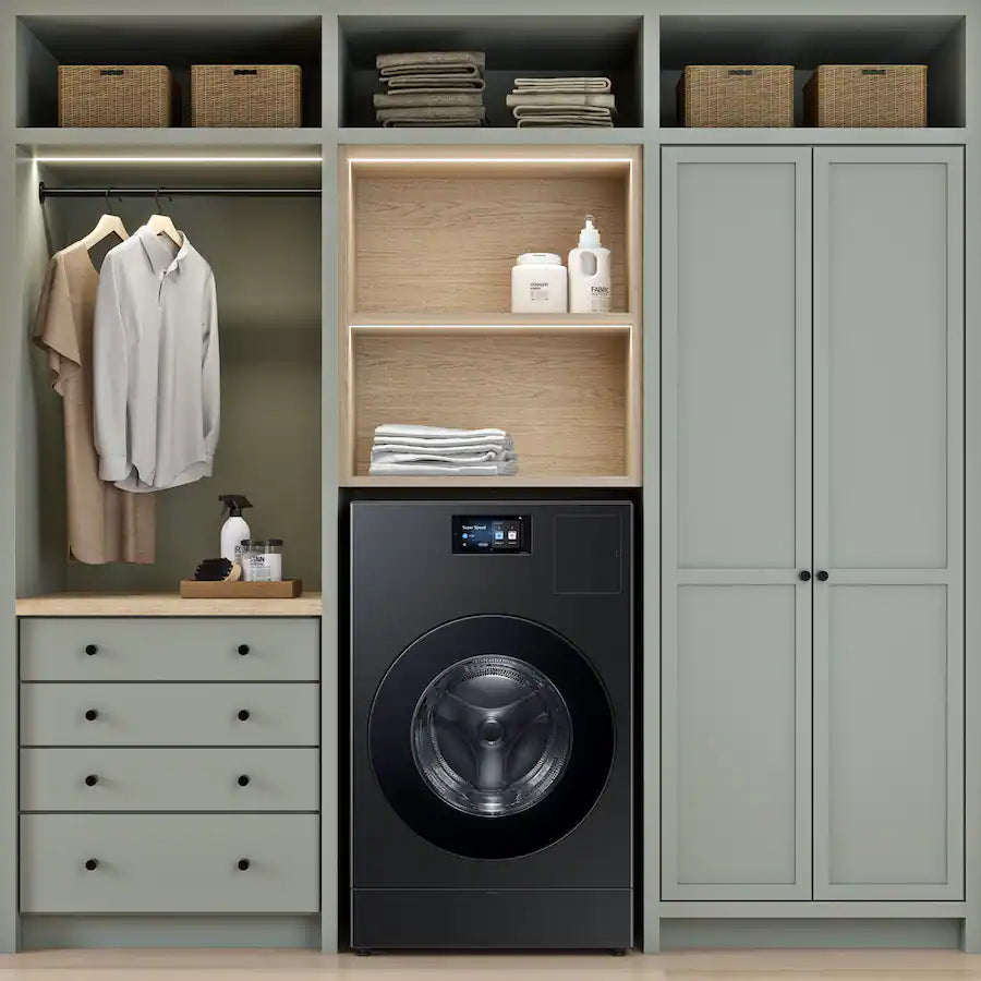 Samsung - 5.3 cu. ft. Bespoke AI Vented Smart All-In-One Washer/Electric Dryer Combo with AI Home - Brushed Black
