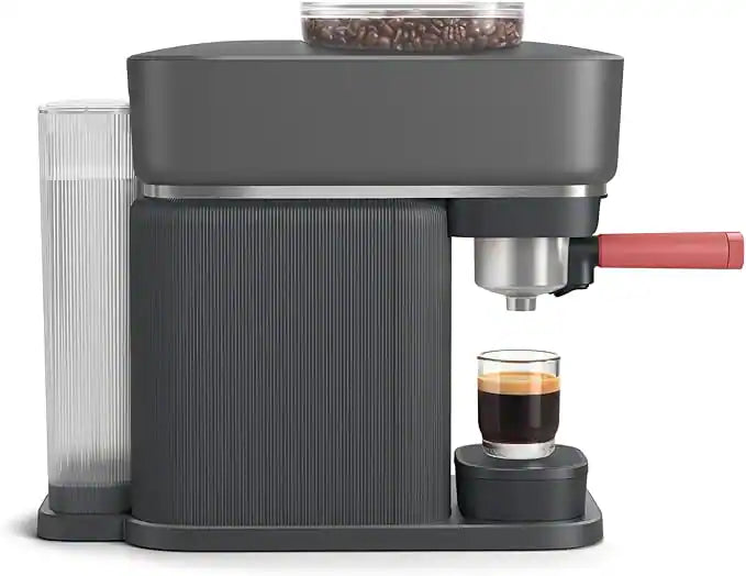 Philips - Baristina Espresso Machine, Automatic Grinder, Black with Berry Red Portafilter