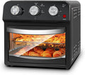MOOSOO - 13 Quart Convection Toaster Oven, 1500W, 7-in-1 Air Fryer with Roast, Bake, Grill, Broil, Toast, Dehydrate, Defrost - Black