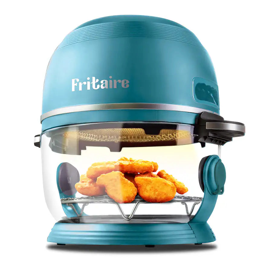 Fritaire - Non-Toxic Air Fryer - Glass Air Fryer, 5qt, Teflon-Free, PFOA- Free, w/ Accessories - Rotisserie and Tumbling Basket - Sage Green