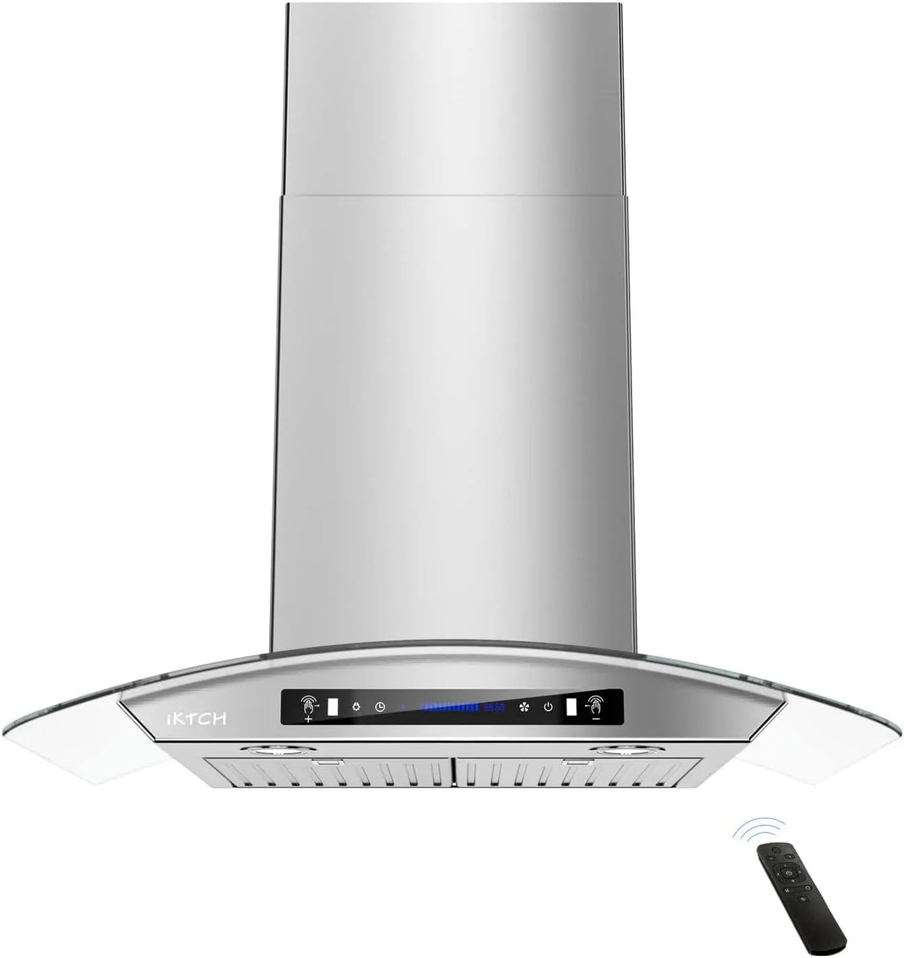30-inch Wall Mount Range Hood Tempered Glass 900 CFM, Kitchen Chimney Vent Stainless Steel with Gesture Sensing & Touch Control