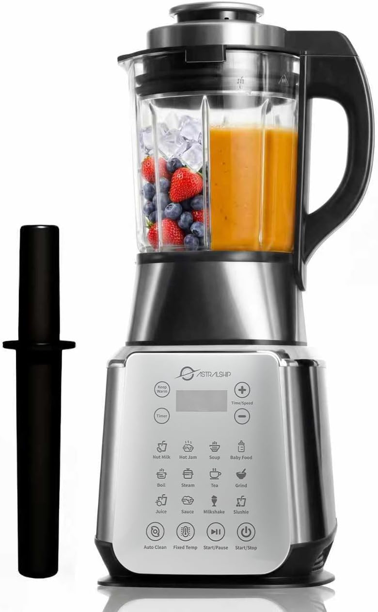 Glass Blenders for Kitchen – Stainless Steel Professional Blender for Smoothies 1500W Motor