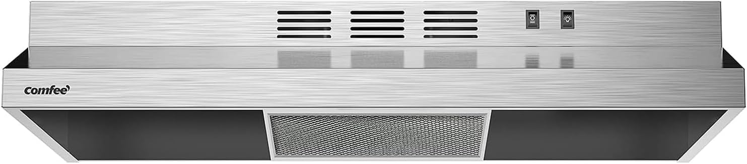 COMFEE' CVU30W2AST Range Hood 30 Inch Ducted Ductless Vent Hood Durable Stainless Steel