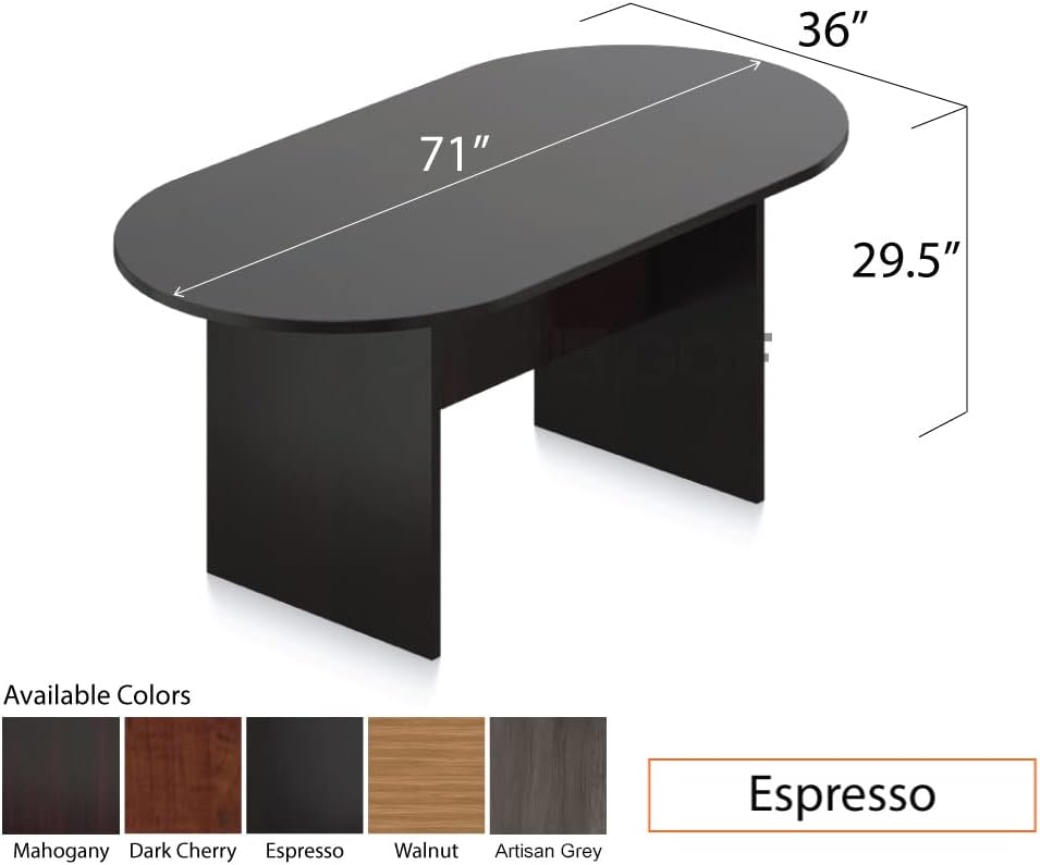 GOF 6FT, 8FT, 10FT Conference Table & Chair (G11320B) Set, Dark Cherry, Espresso, Artisan Grey