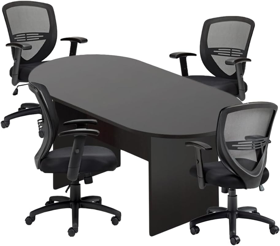 GOF 6FT, 8FT, 10FT Conference Table & Chair (G11320B) Set, Dark Cherry, Espresso, Artisan Grey