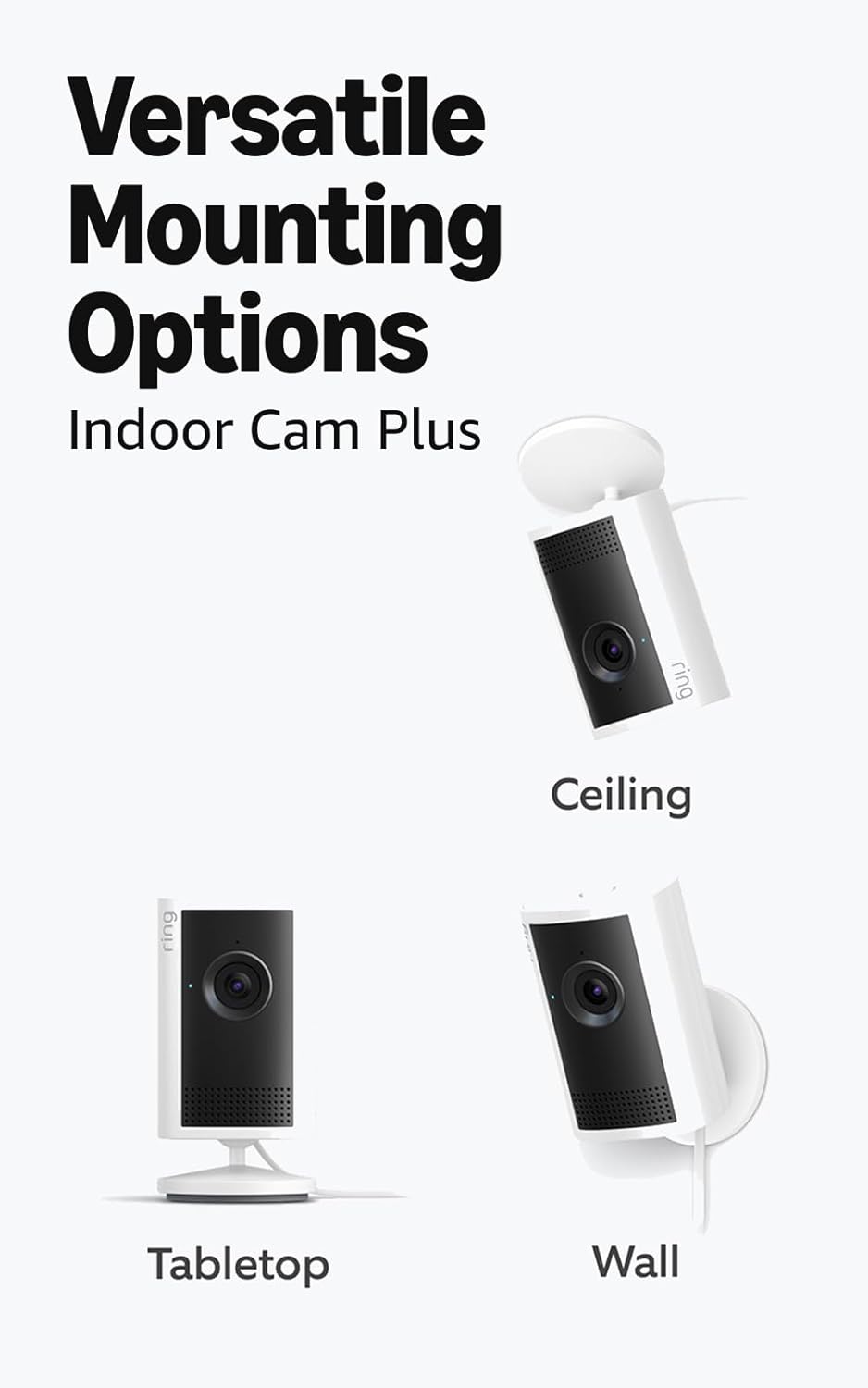 Ring Battery Doorbell (newest model), Speckled Gray with Indoor Cam Plus, White