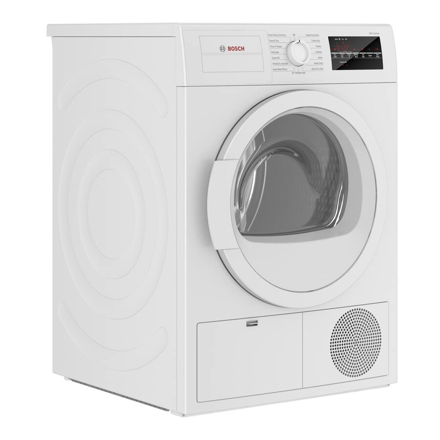 Bosch - 300 Series 4 Cu. Ft. Stackable Smart Electric Dryer with Wrinkle Block - White
