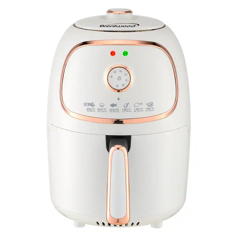 Brentwood - 2 Quart Small Electric Air Fryer with Timer and Temp Control - White