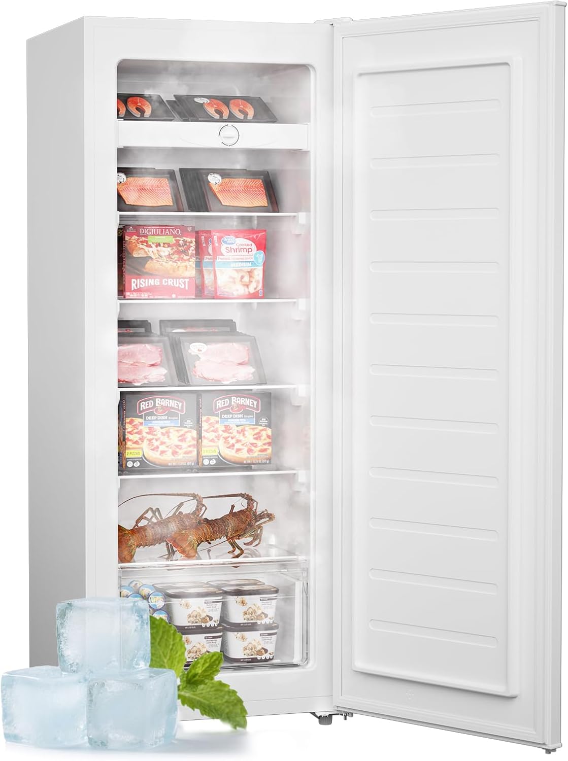 Upstreman 7.0 Cu.Ft Upright Freezer, Large Capacity Stand Up Freezer with 5 Adjustable Shelves