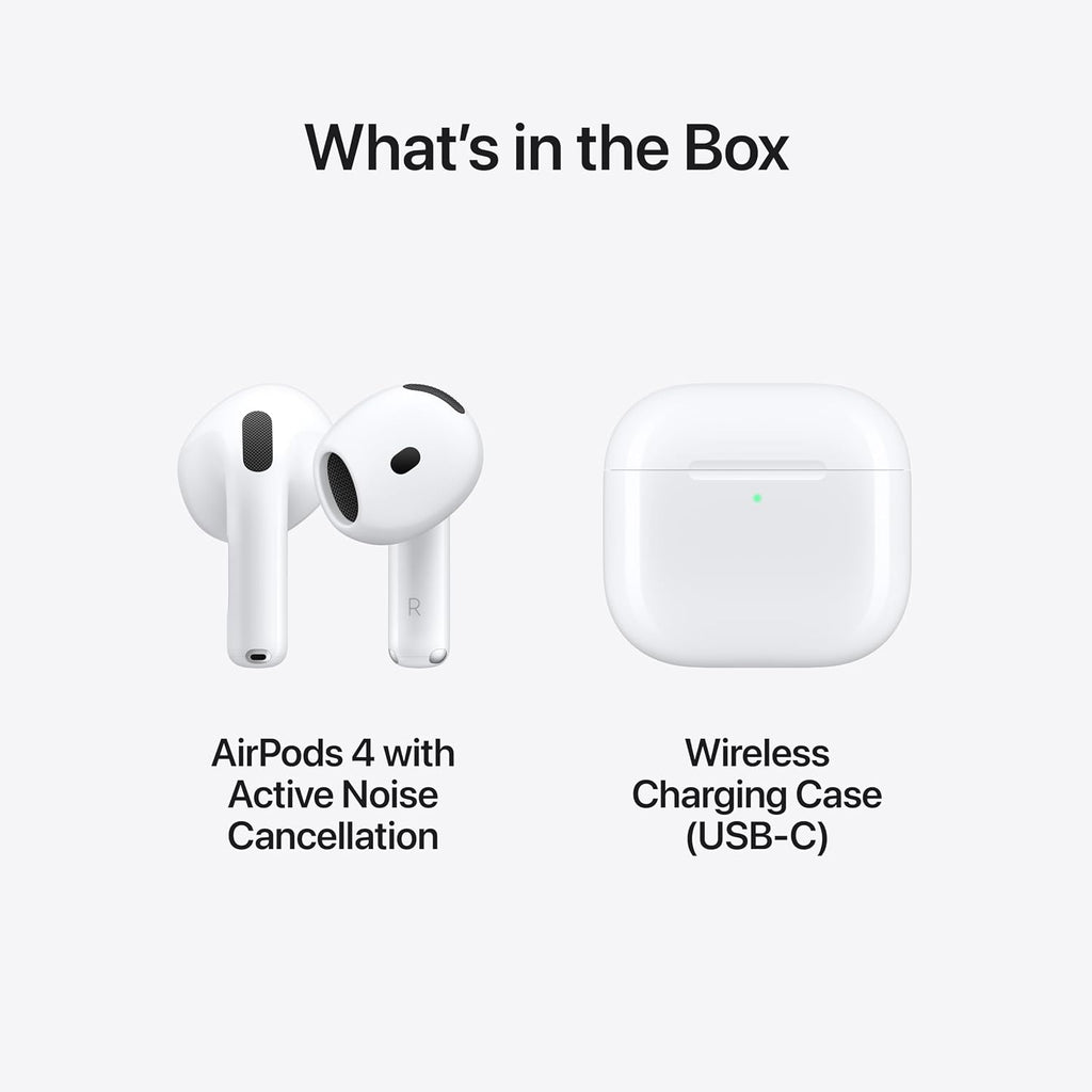 Apple AirPods 4 Wireless Earbuds, Bluetooth Headphones, with Active Noise Cancellation, Adaptive