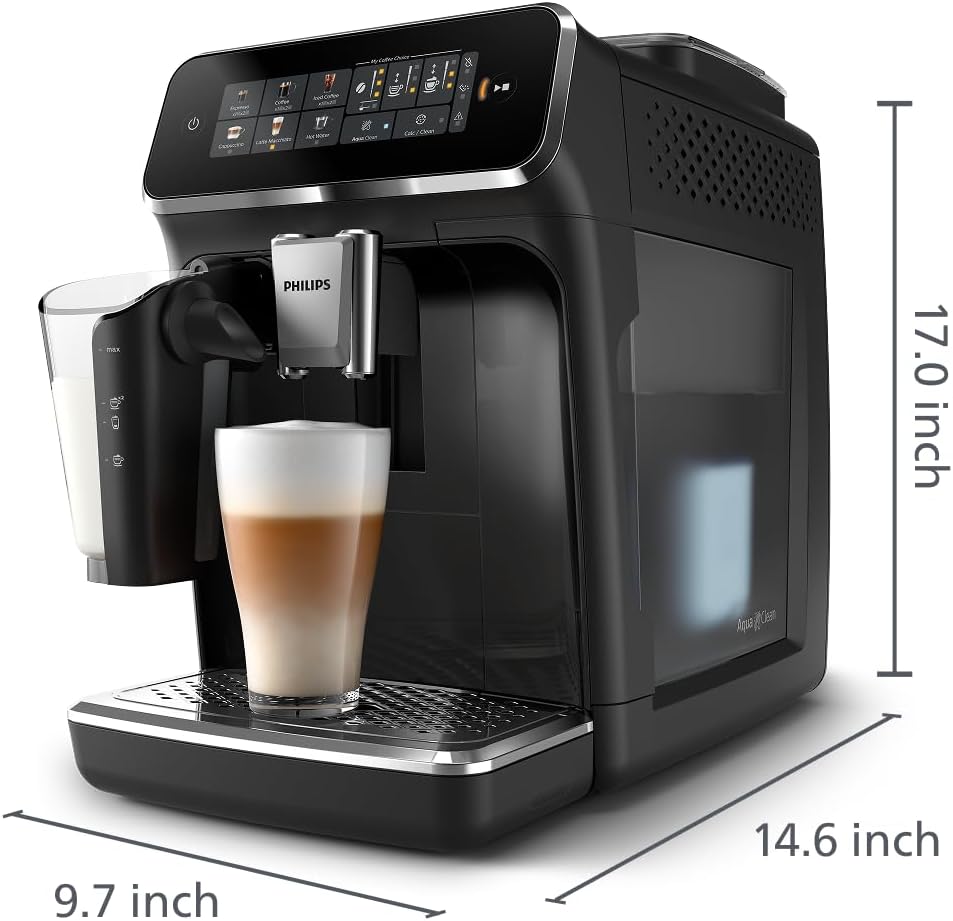 Philips 3300 Series Fully Automatic Espresso Machine with LatteGo Milk