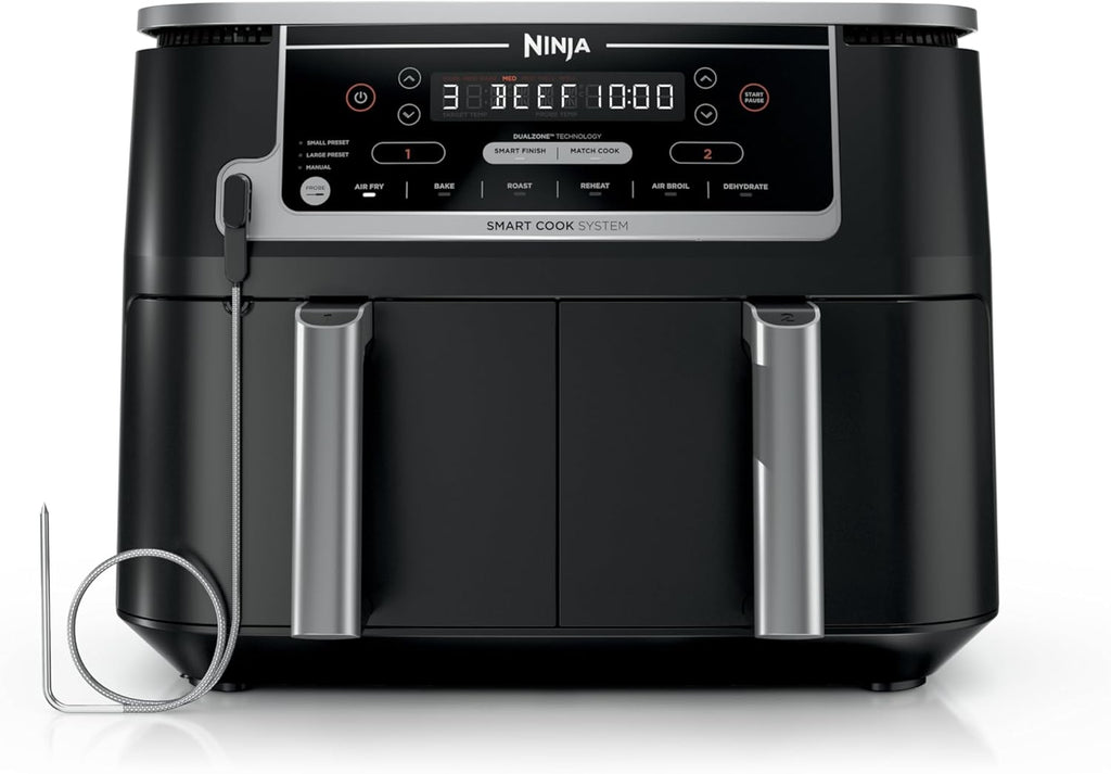 Ninja Foodi Air Fryer w/ Smart Cook Thermometer | 6-in-1 Air Fry, Roast