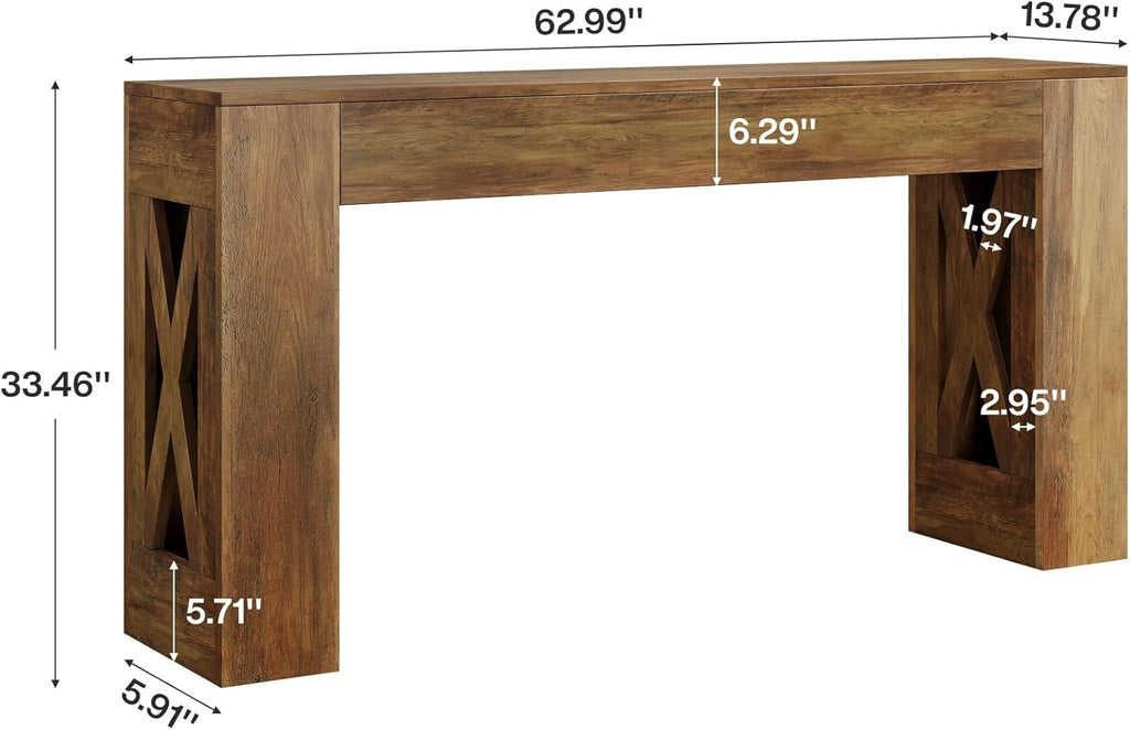 Tribesigns 63-Inch Long Console Table, Farmhouse Entryway Table