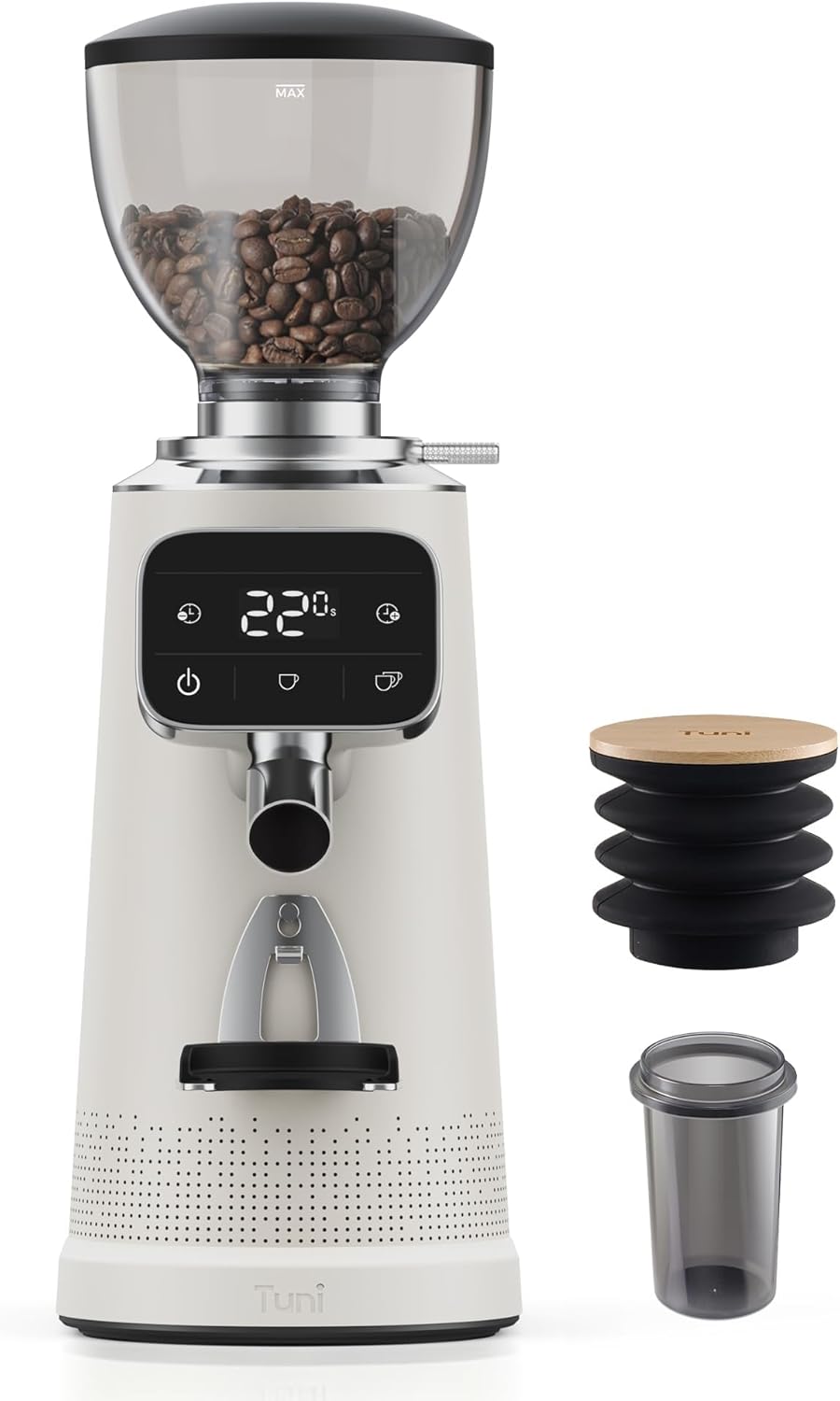Tuni G3 64mm Flat Burr Coffee Grinder, 100 Grind Settings Electric