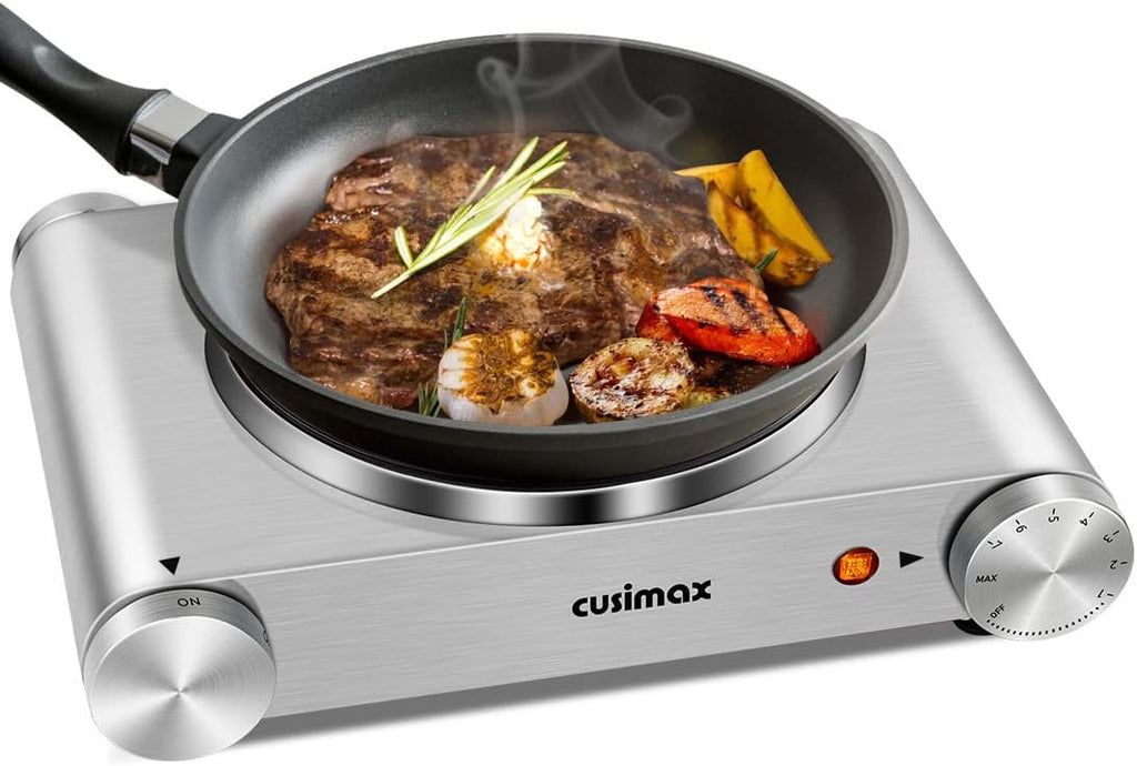 Hot Plate, CUSIMAX Electric Burner 1500W Hot Plate Cooking Single Burner Electric Stove with Heat-up
