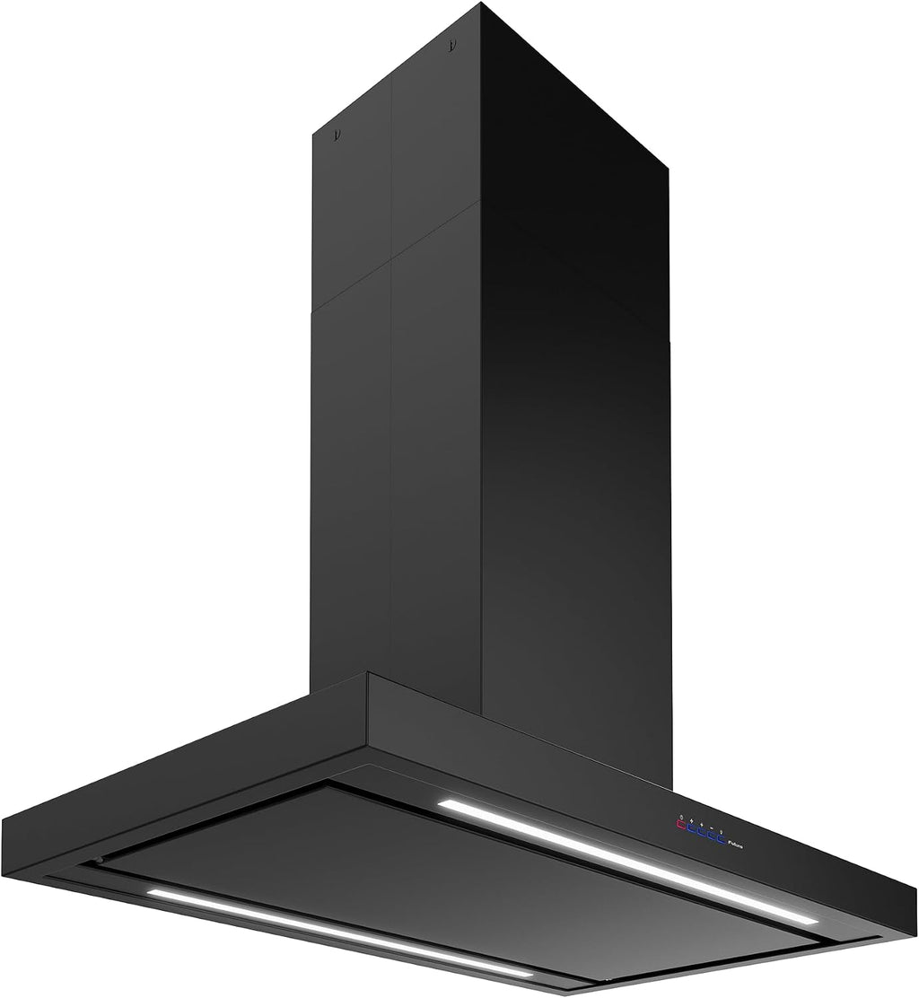 Futuro Futuro Island-mount Range Hood 36" 940-CFM | Positano Black | Black Steel Vent Hood