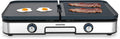 Gourmia 3-in-1 Indoor Grill & Griddle Electric Combo – Dual Independent Cooking Zones, Reversible Nonstick