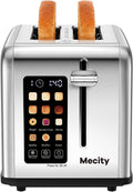 Mecity 2 Slice Toaster Touch Screen 1.5" Wide Slot, Stainless Steel