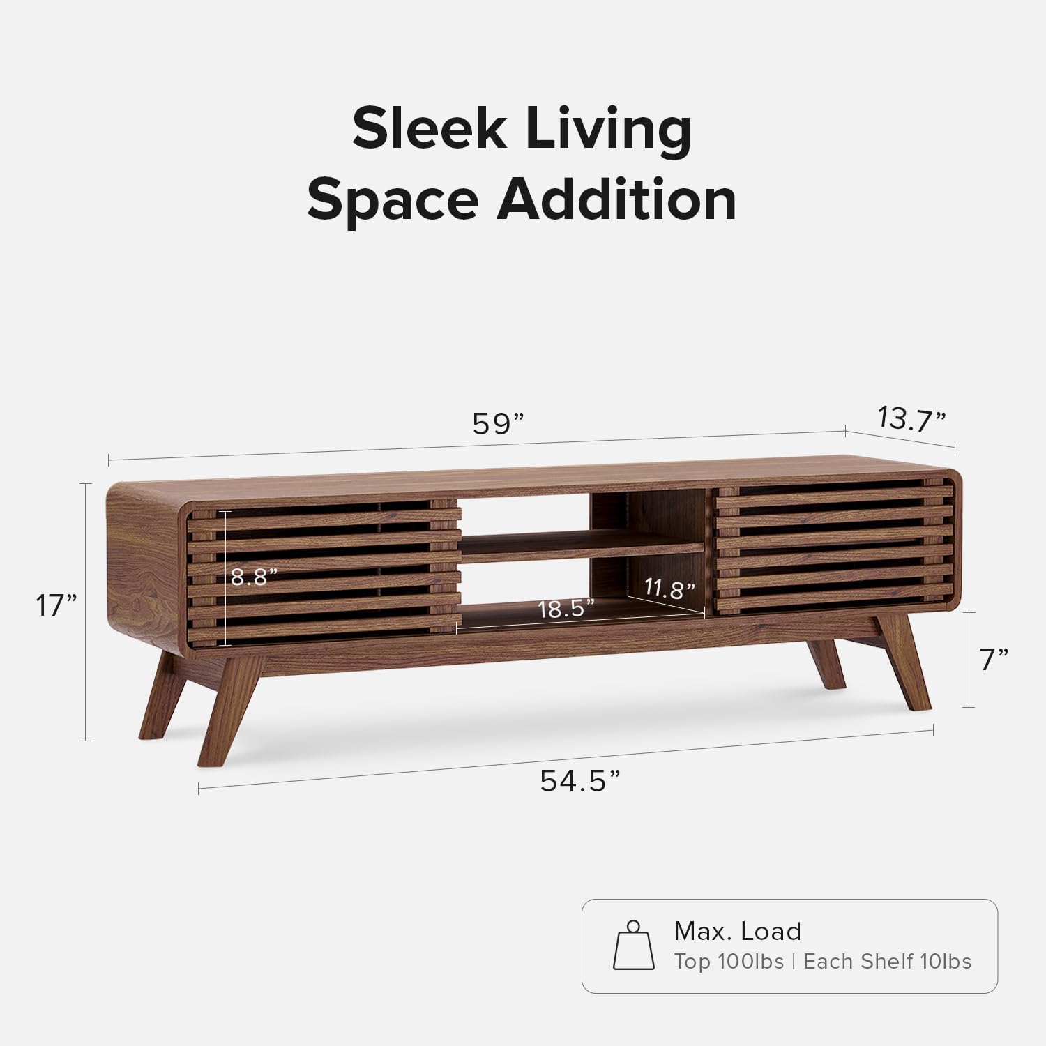 mopio Ensley TV Stand, Mid Century Modern for 55/60/65 inch TV