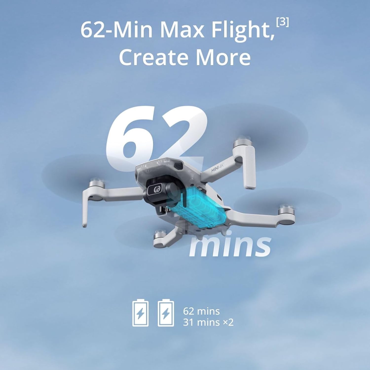 DJI Mini 4K Camera Drone Combo, Drone with 4K UHD Camera for Adults, Under 249 g, 3-Axis