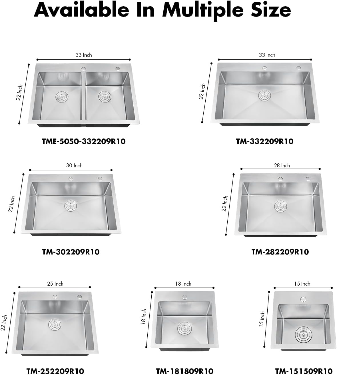 33 Inch Large Single Bowl Drop in Kitchen Sink,Nano Coating Stainless Steel Handmade Single Bowl Topmount Kitchen Sink
