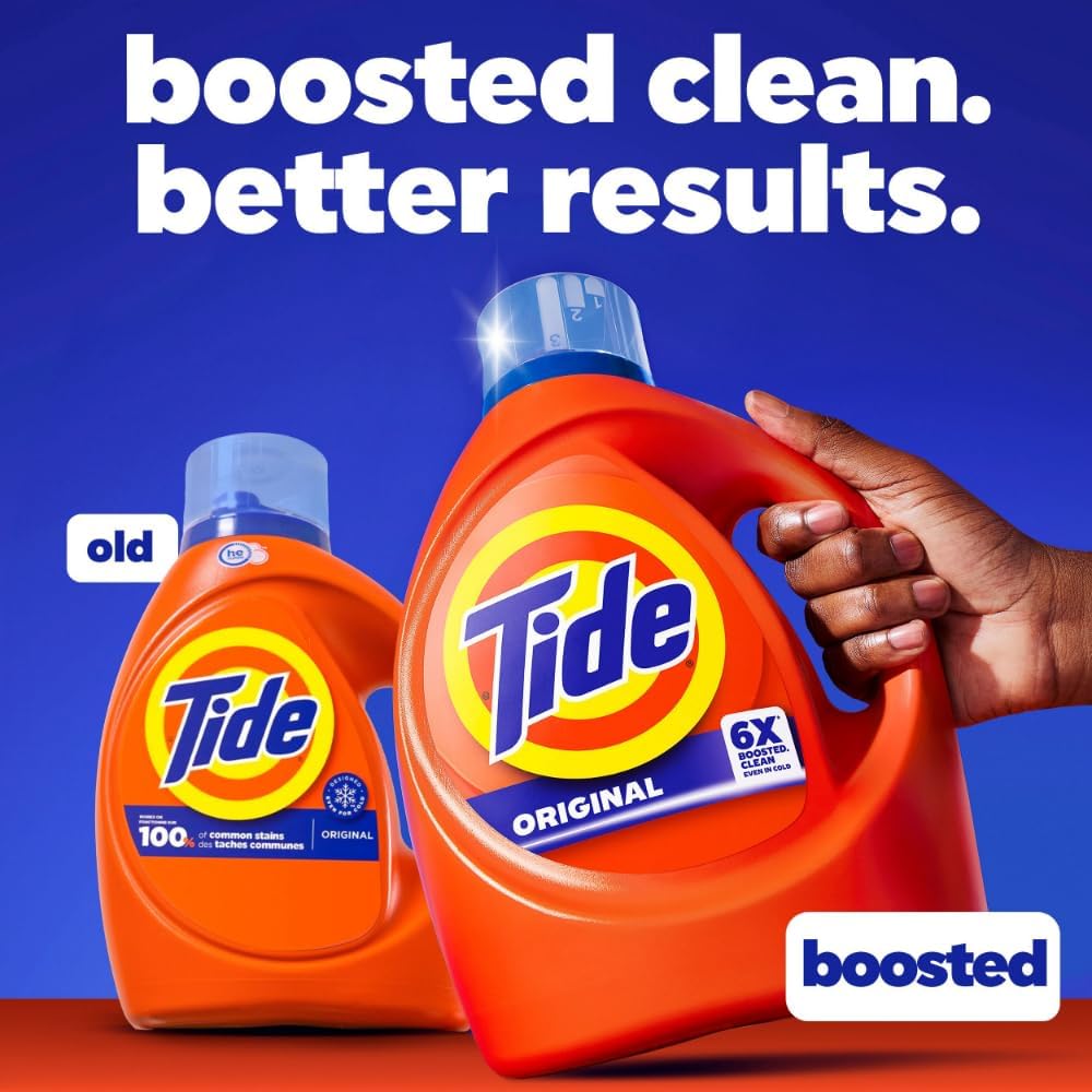 Tide Laundry Detergent Liquid, Original Scent, 64 Loads, 80 FL OZ, Works on 100% of Common Stains