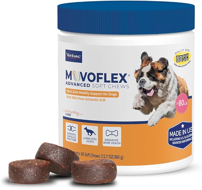 Advanced Soft Chews Hip Joint Support Supplement for Large Dogs - 60 Count by Virbac