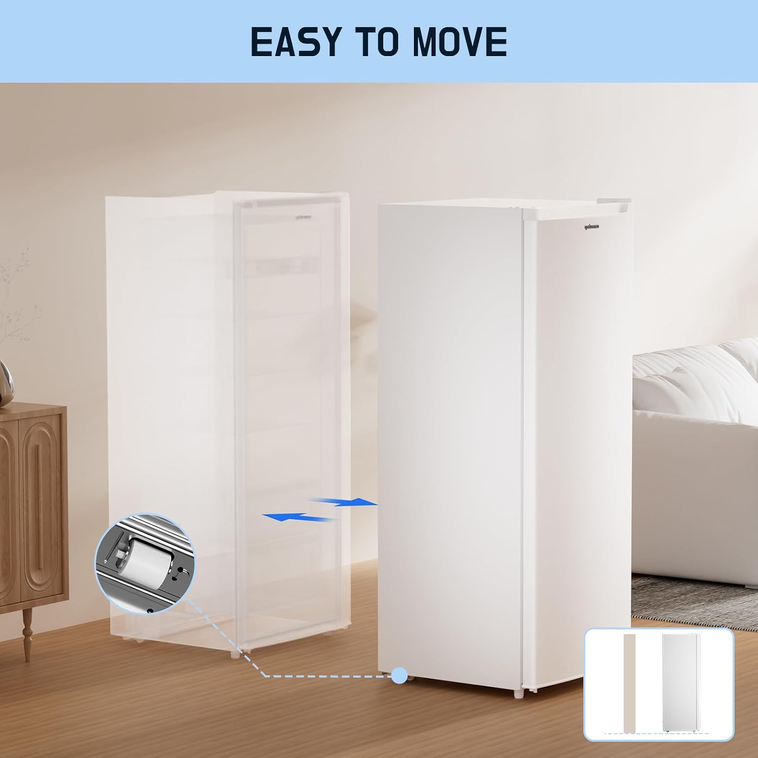 Upstreman 7.0 Cu.Ft Upright Freezer, Large Capacity Stand Up Freezer with 5 Adjustable Shelves