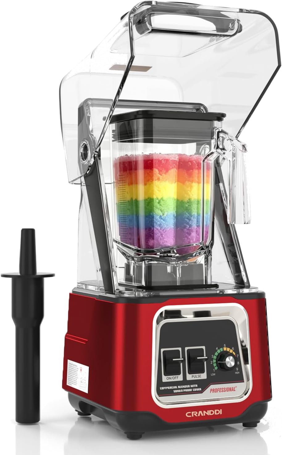 Commercial Blender, 2200W Countertop Blenders with Removable Shield, Quiet Smoothie Blender for Shakes and Ice Crushing
