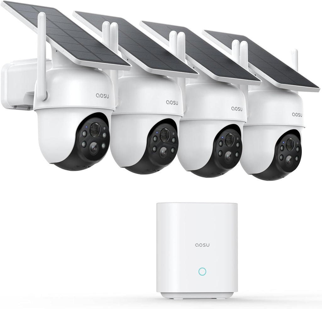 aosu Security Cameras Outdoor Wireless, 4 Cam-Kit, No Subscription Required