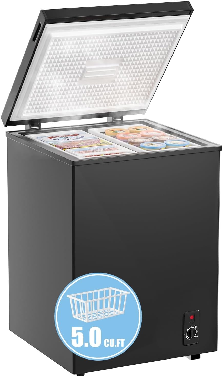 Ultra Quiet Deep Freezer – 5.0 Cu Ft, Compact Design, Fast Freeze