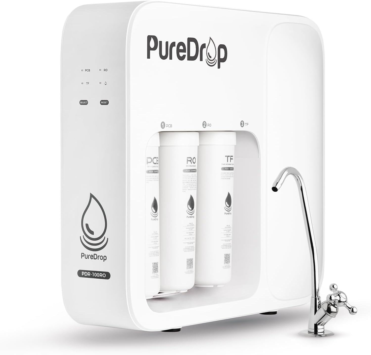 PureDrop PDR-100RO 3-Stage Under Sink Reverse Osmosis Drinking Water Filtration System