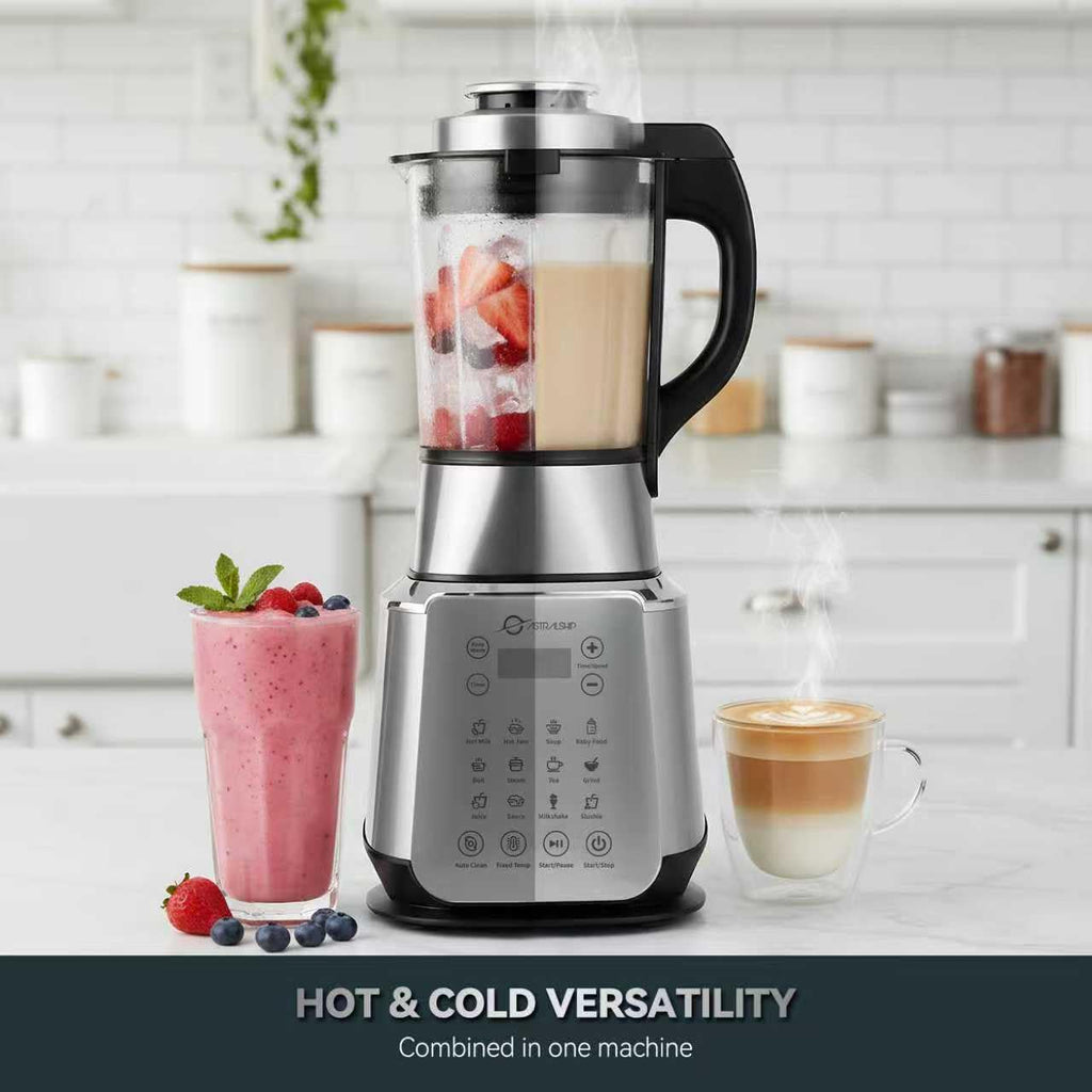 Glass Blenders for Kitchen – Stainless Steel Professional Blender for Smoothies 1500W Motor