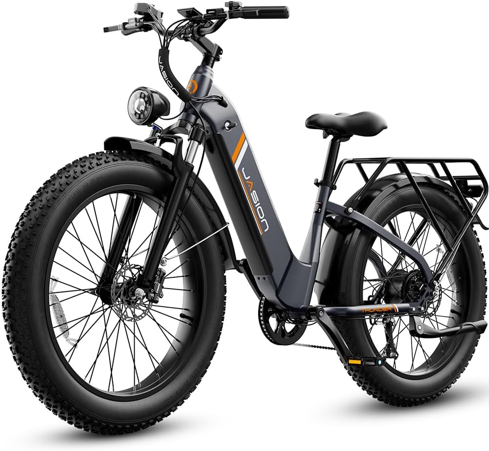 Jasion Thunder/PRO/ST Electric Bike,2000W/1800W Peak Ebikes for Adults,26''Fat Tire Best Ebike for Men