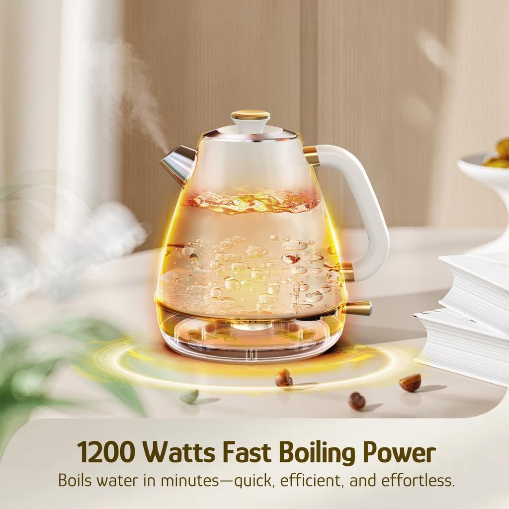 Hazel Quinn Retro Electric Kettle - 1.7 Liters / 57.5 Ounces Tea Kettle