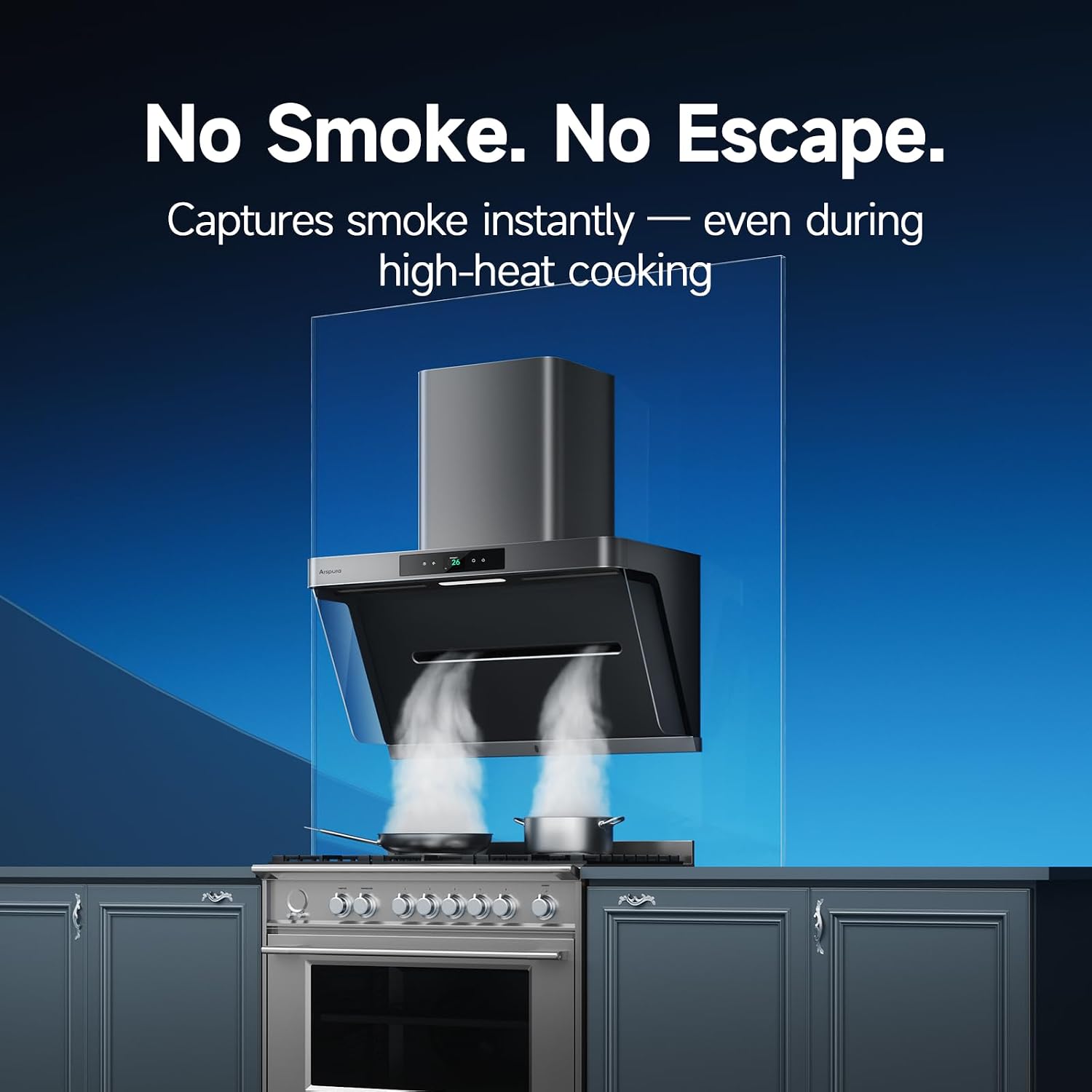 P1 Range Hood 36 Inch, Wall Mount Smart Kitchen Vent Hood with IQV Smoke Capture