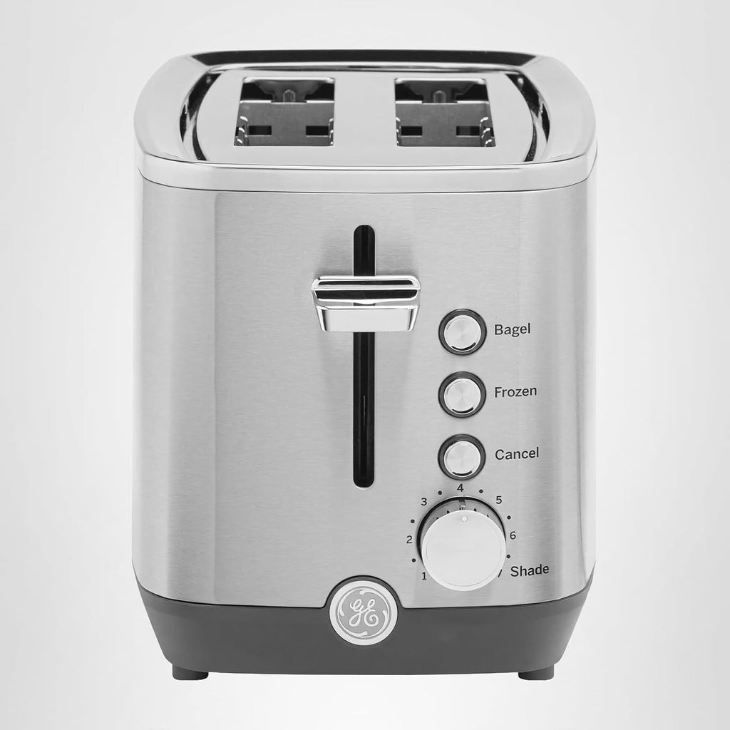GE 2 Slice Stainless Steel Toaster, Extra Wide Slots for Toasting Bagels