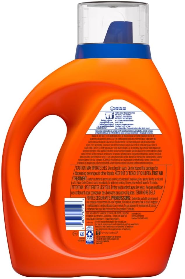 Tide Laundry Detergent Liquid, Original Scent, 64 Loads, 80 FL OZ, Works on 100% of Common Stains