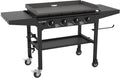 Blackstone 36 Inch 4 Burner 60,000 BTU Portable Steel Griddle Cooking Station with Foldable Legs, Grease Pan, and Storage