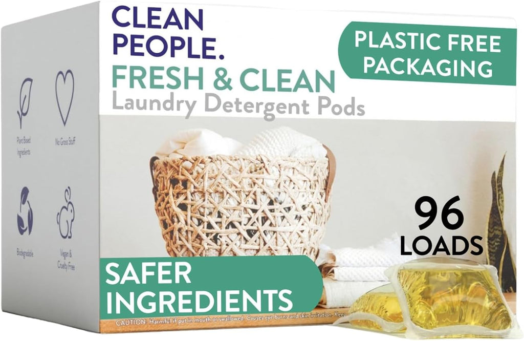 The Clean People Laundry Detergent Pods - Hypoallergenic Laundry Pods - Ultra Concentrated, Recyclable Packaging