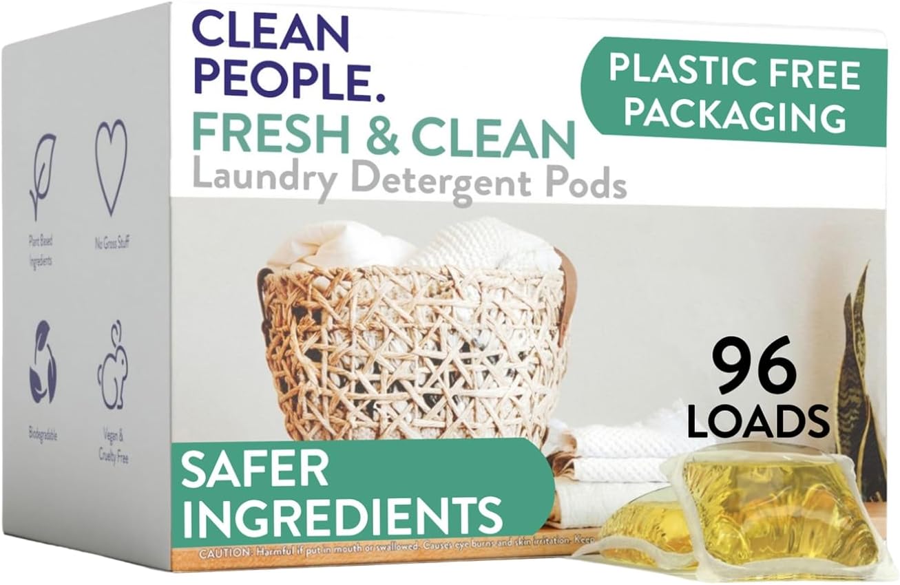 The Clean People Laundry Detergent Pods - Hypoallergenic Laundry Pods - Ultra Concentrated, Recyclable Packaging