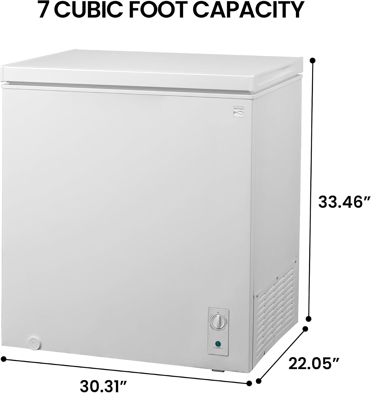 Kenmore Deep Freezer - Convertible Refrigerator/Chest Freezer, 1 Basket, Garage Ready